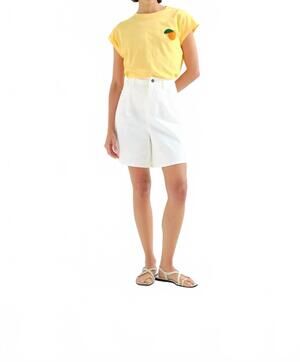 NEW COMPANIA FANTASTICA long high waisted shorts in white